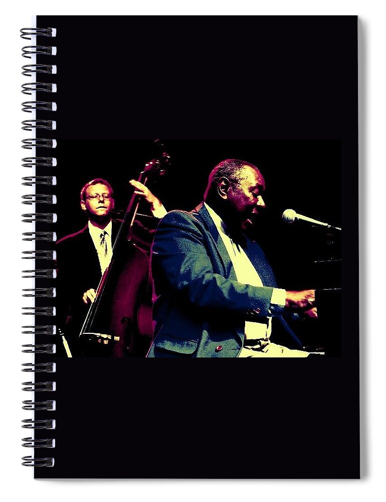 Music Spiral Notebook featuring the photograph Freddy Cole on Keys by Cleaster Cotton