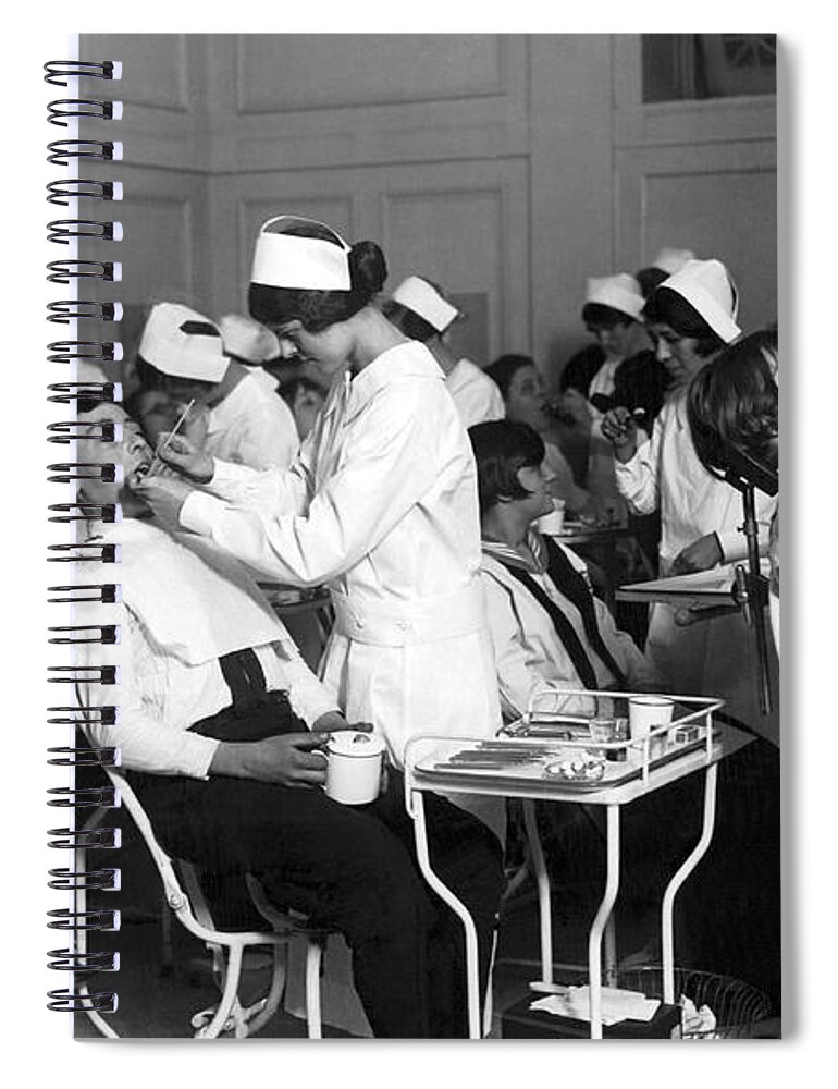 1920s Spiral Notebook featuring the photograph Free Dental Help For Children by Underwood Archives