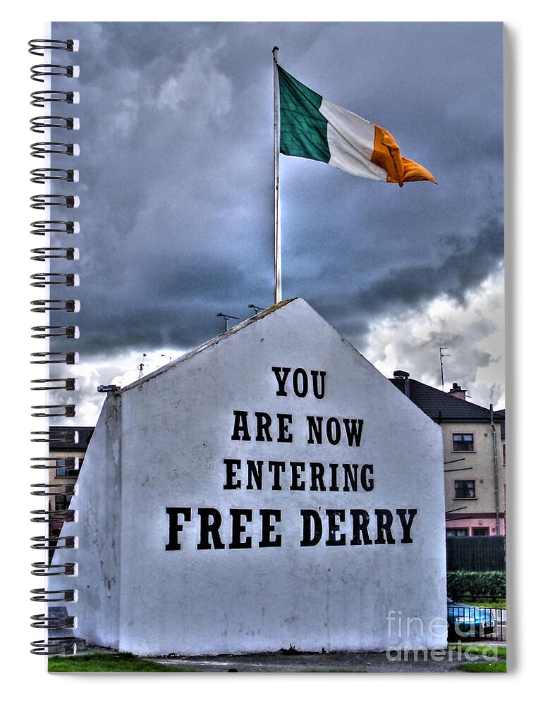 Ree Derry Corner Spiral Notebook featuring the photograph Free Derry Wall by Nina Ficur Feenan