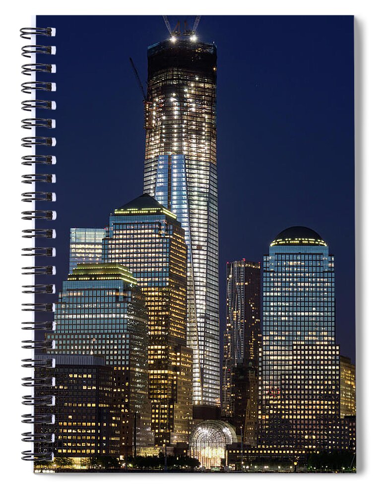 Downtown District Spiral Notebook featuring the photograph Freedom Tower And New York Syline At by Siegfried Layda