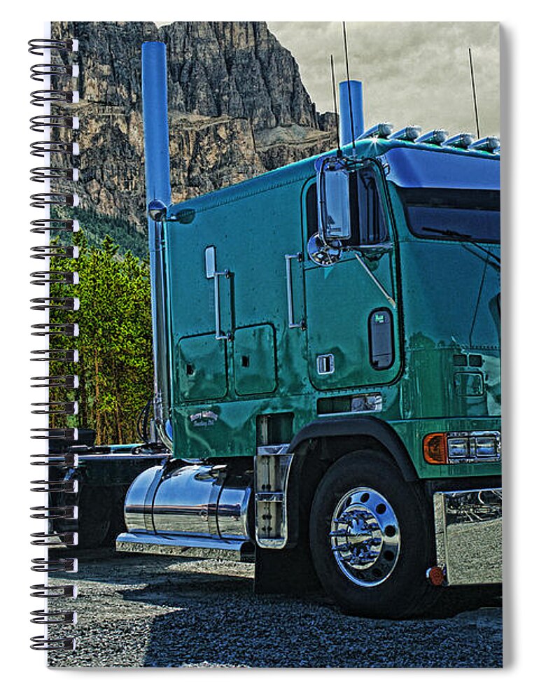 Freightliner Spiral Notebook featuring the photograph Freightliner Cabover by Randy Harris