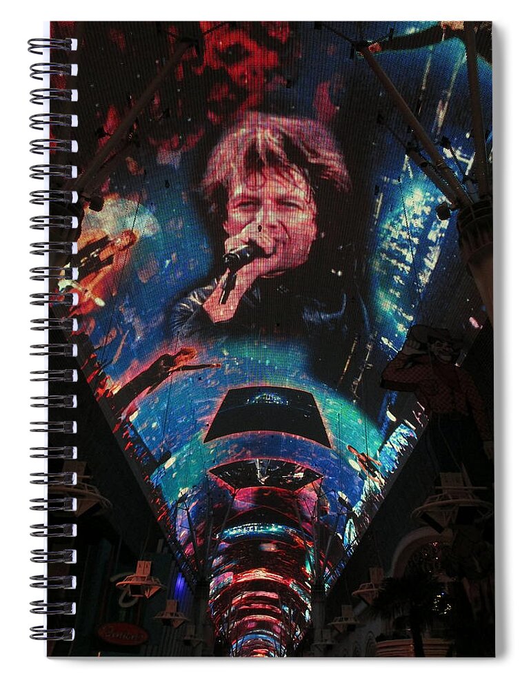 Portrait Spiral Notebook featuring the photograph Fremont Street Experience by Kay Novy