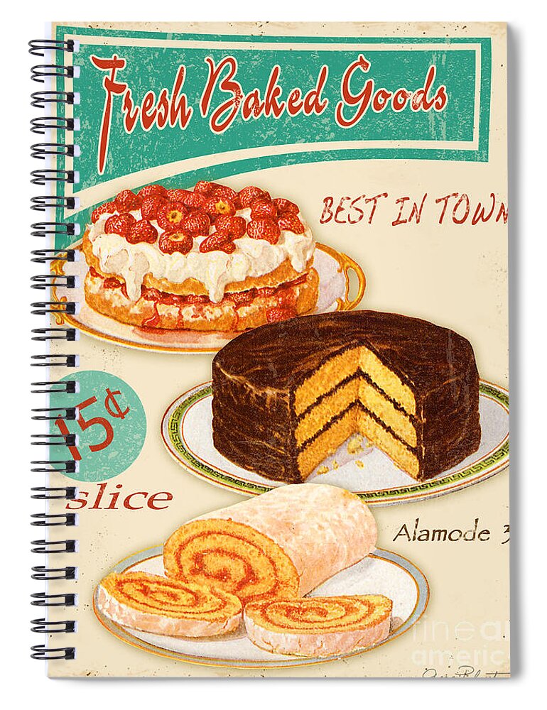 Jean Plout Spiral Notebook featuring the digital art Fresh Baked Good by Jean Plout