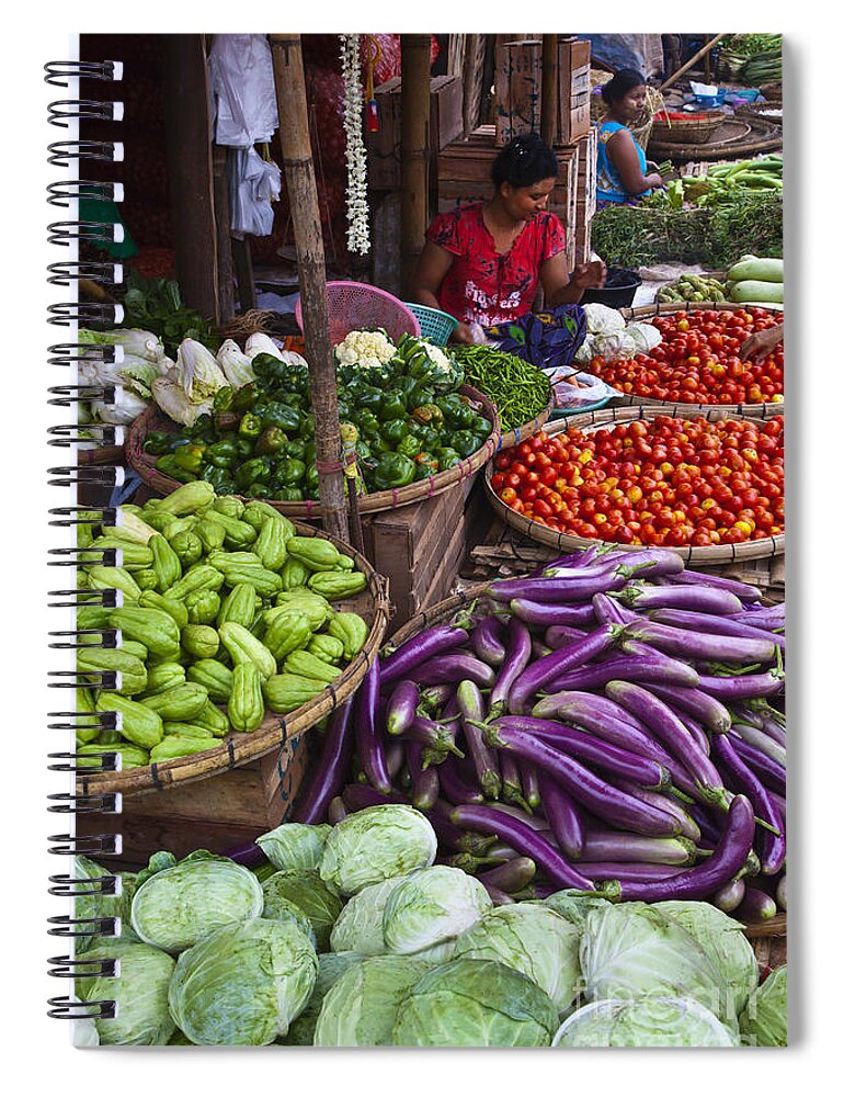 Vertical Spiral Notebook featuring the photograph Fresh Burmese Vegetables by Craig Lovell
