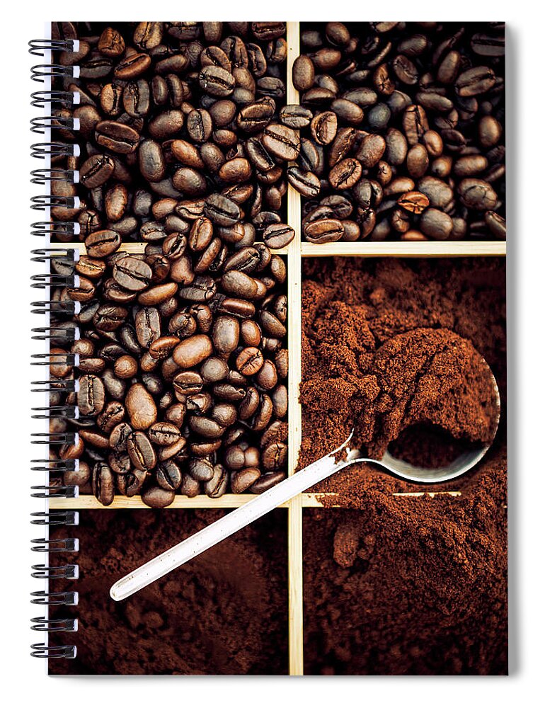 Roasted Spiral Notebook featuring the photograph Fresh Coffee by Chang