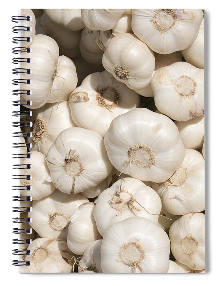Garlic Spiral Notebook featuring the photograph Fresh Garlic by Michael Dawson