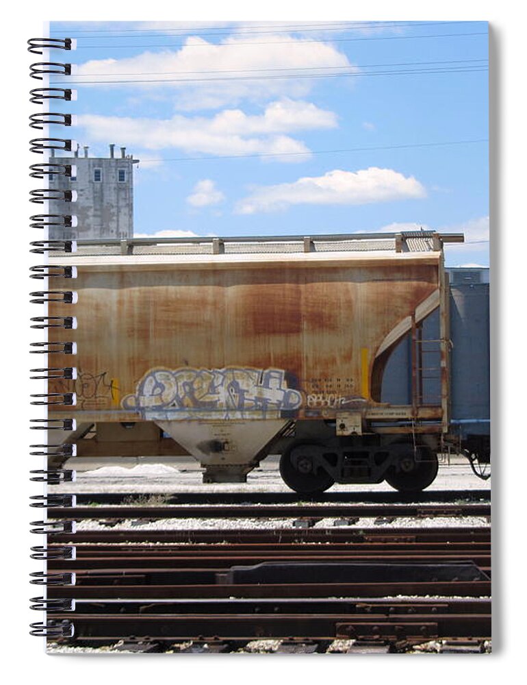 Train Spiral Notebook featuring the photograph Frieght Train Cars 7 by Anita Burgermeister
