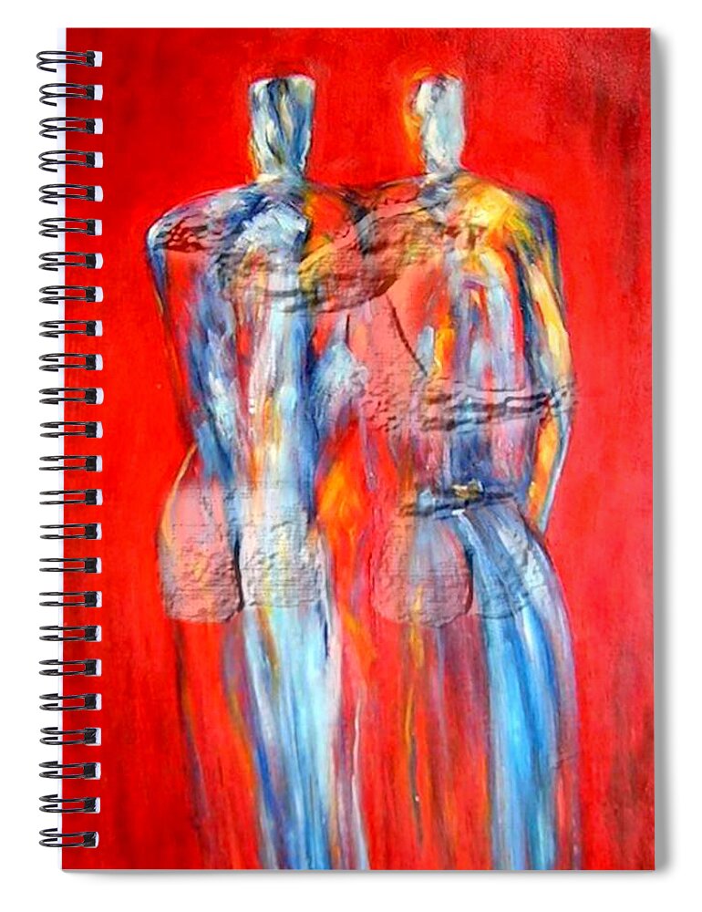 Friends Spiral Notebook featuring the painting Friends by Troy Caperton