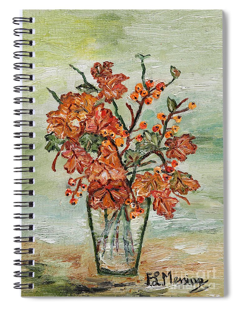 Loredana Messina Spiral Notebook featuring the painting From the Garden by Loredana Messina