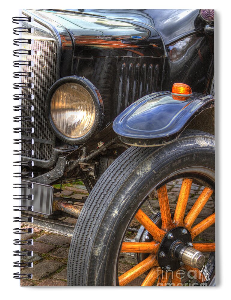 Heiko Spiral Notebook featuring the photograph Front Wheel Axle by Heiko Koehrer-Wagner