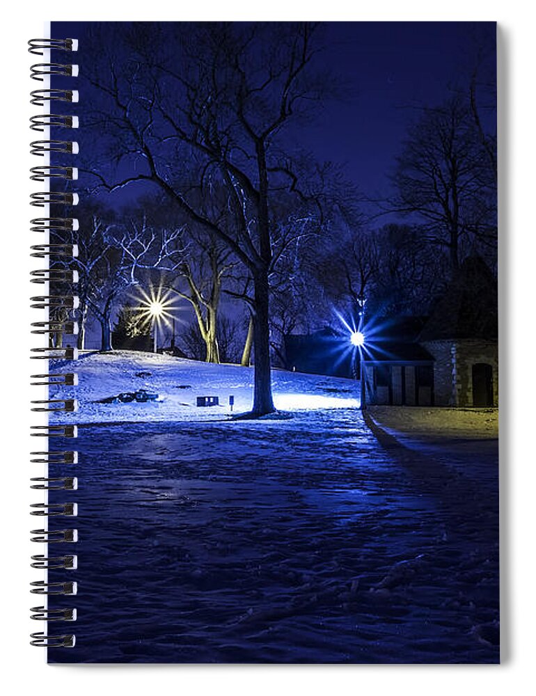 Www.cjschmit.com Spiral Notebook featuring the photograph Frost Blue by CJ Schmit