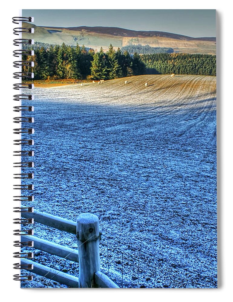 Frost Spiral Notebook featuring the photograph Frosty day in West Lothian by David Birchall