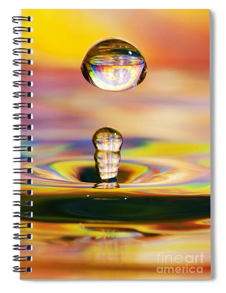 Drop Spiral Notebook featuring the photograph Frozen Colors by Darren Fisher