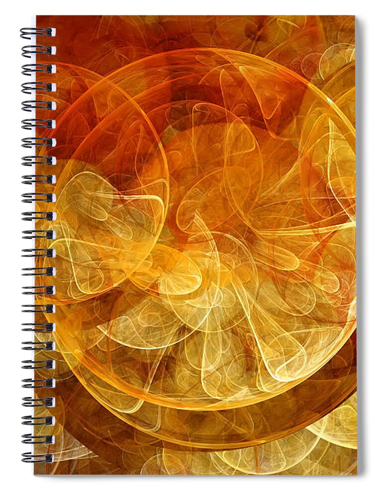 Abstract Spiral Notebook featuring the digital art Fruit Punch with Orange Juice and Lemonade by Olga Hamilton