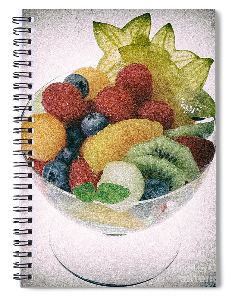 Food Spiral Notebook featuring the photograph Fruit Salad Cup Disteressed by Iris Richardson