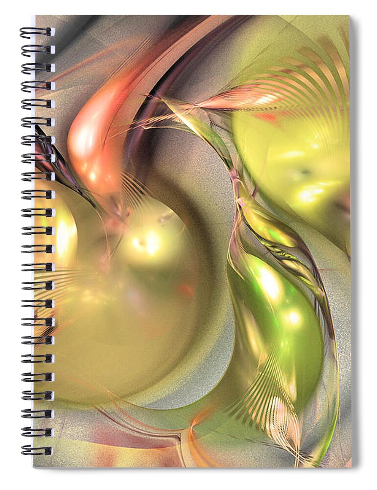 Abstract Spiral Notebook featuring the digital art Fruitful - Abstract art by Sipo Liimatainen