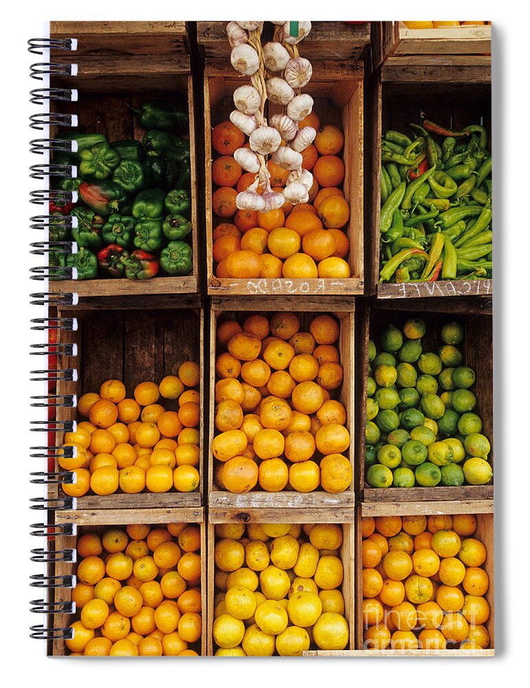 Street Market Spiral Notebook featuring the photograph Fruits And Vegetables In Open-air Market by William H. Mullins