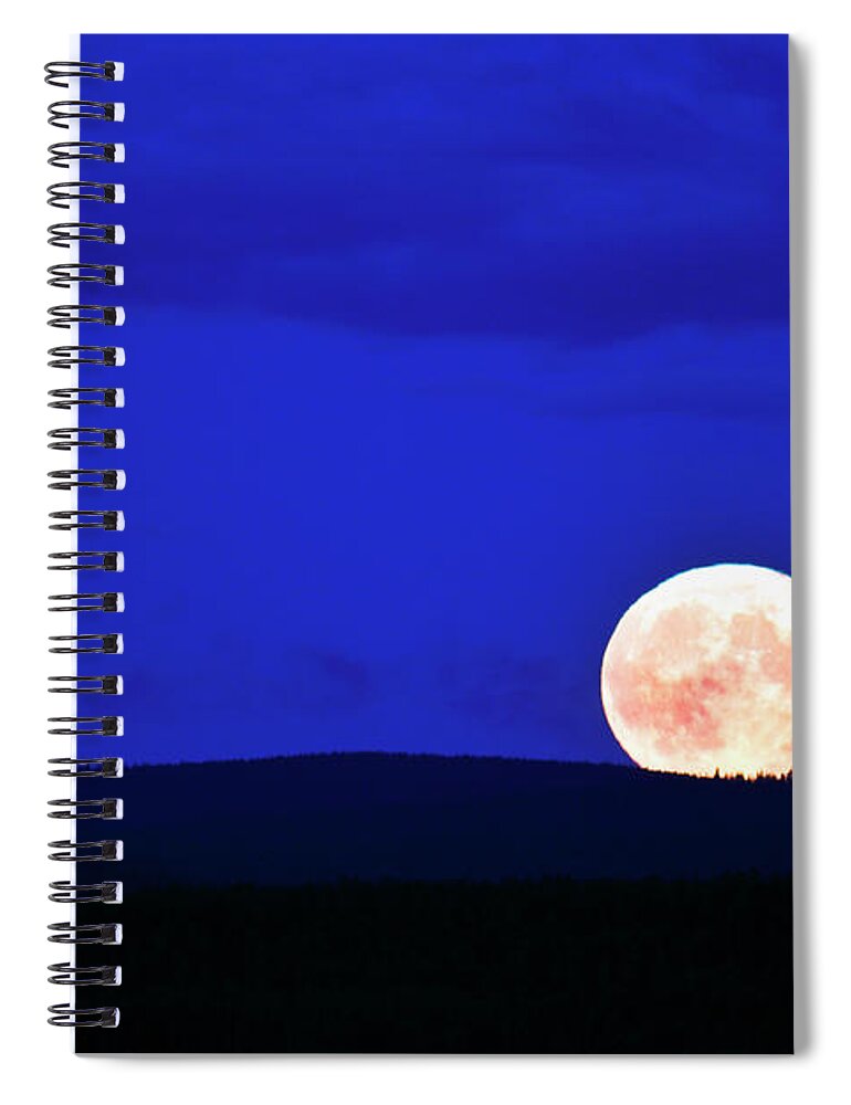 Tranquility Spiral Notebook featuring the photograph Full Moon Over Horizon by Johner Images