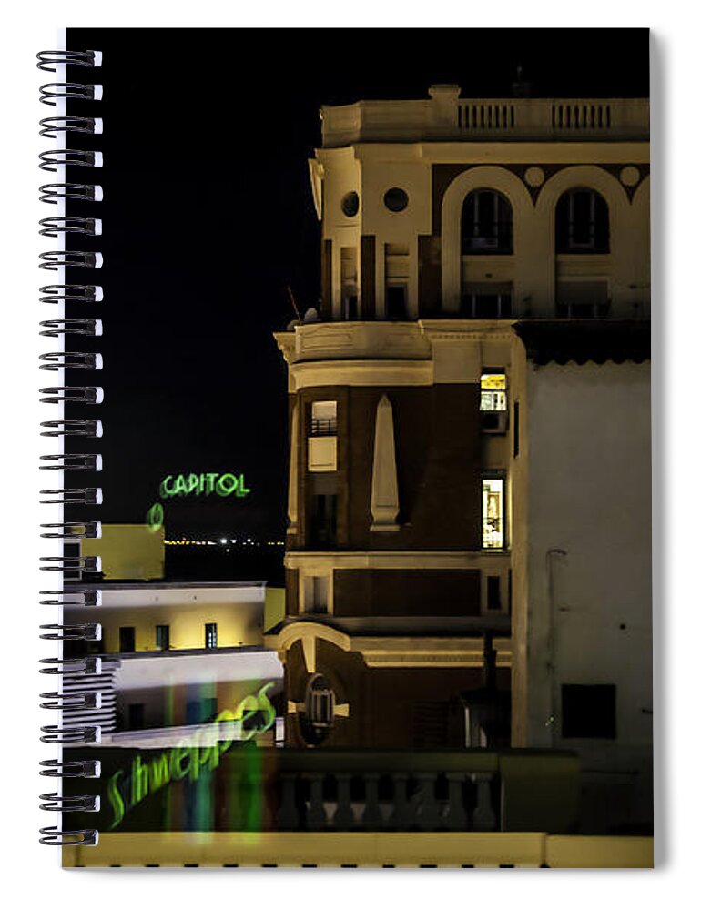 Sevilla Spiral Notebook featuring the photograph Full Moon Over Sevilla - Spain by Madeline Ellis