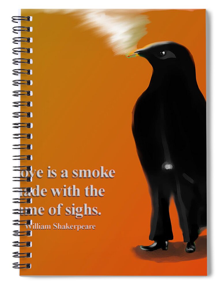 Raven Spiral Notebook featuring the photograph Fume of sighs - Williams Shakespeare by Marcello Cicchini
