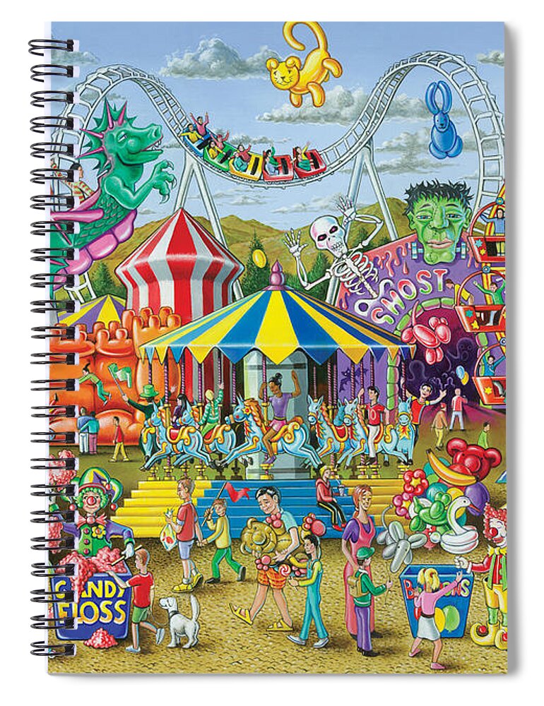 Animals Spiral Notebook featuring the photograph Fun at the Fairground by MGL Meiklejohn Graphics Licensing