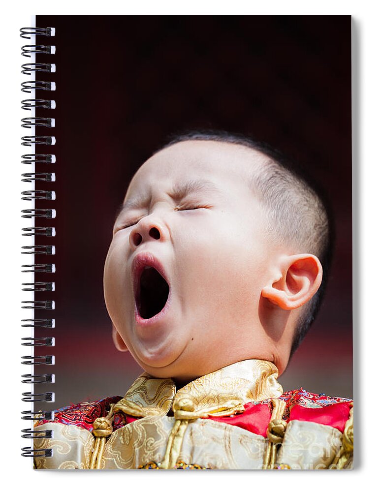 Beijing Spiral Notebook featuring the photograph Funny chinese child yawning by Matteo Colombo