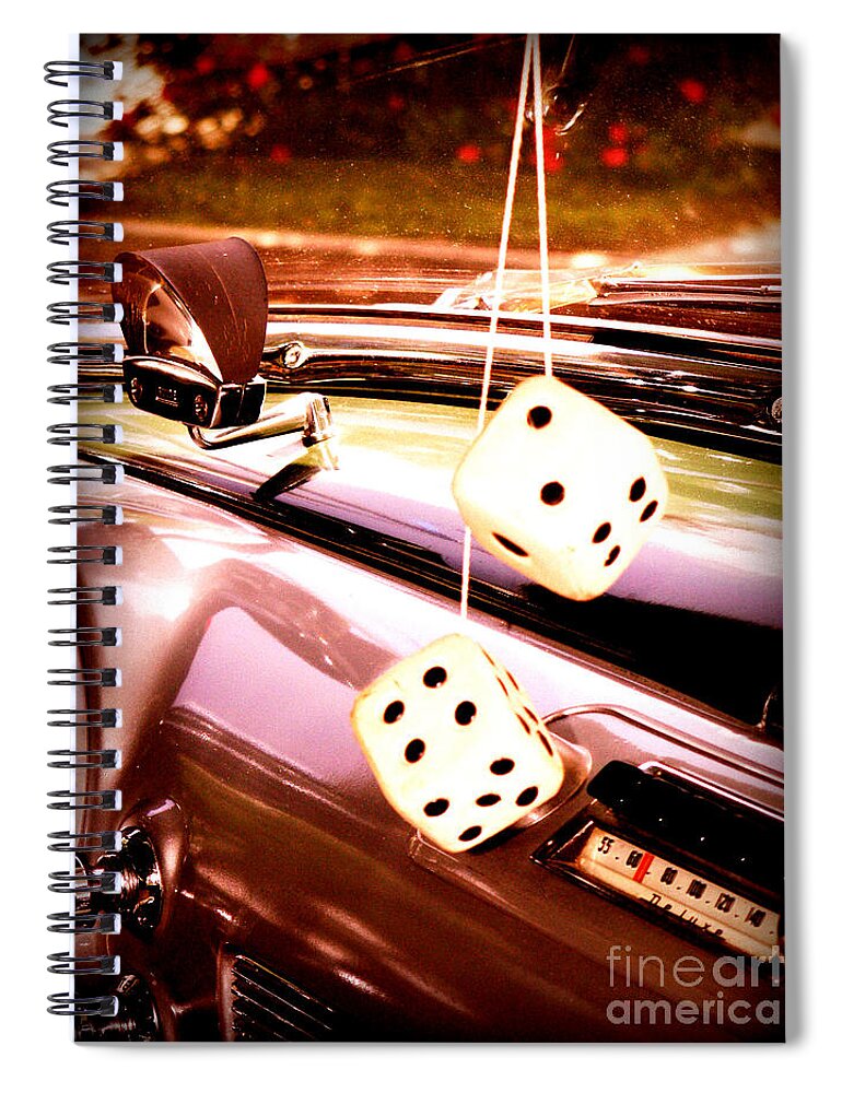 Dice Spiral Notebook featuring the digital art Fuzzy Dice by Valerie Reeves
