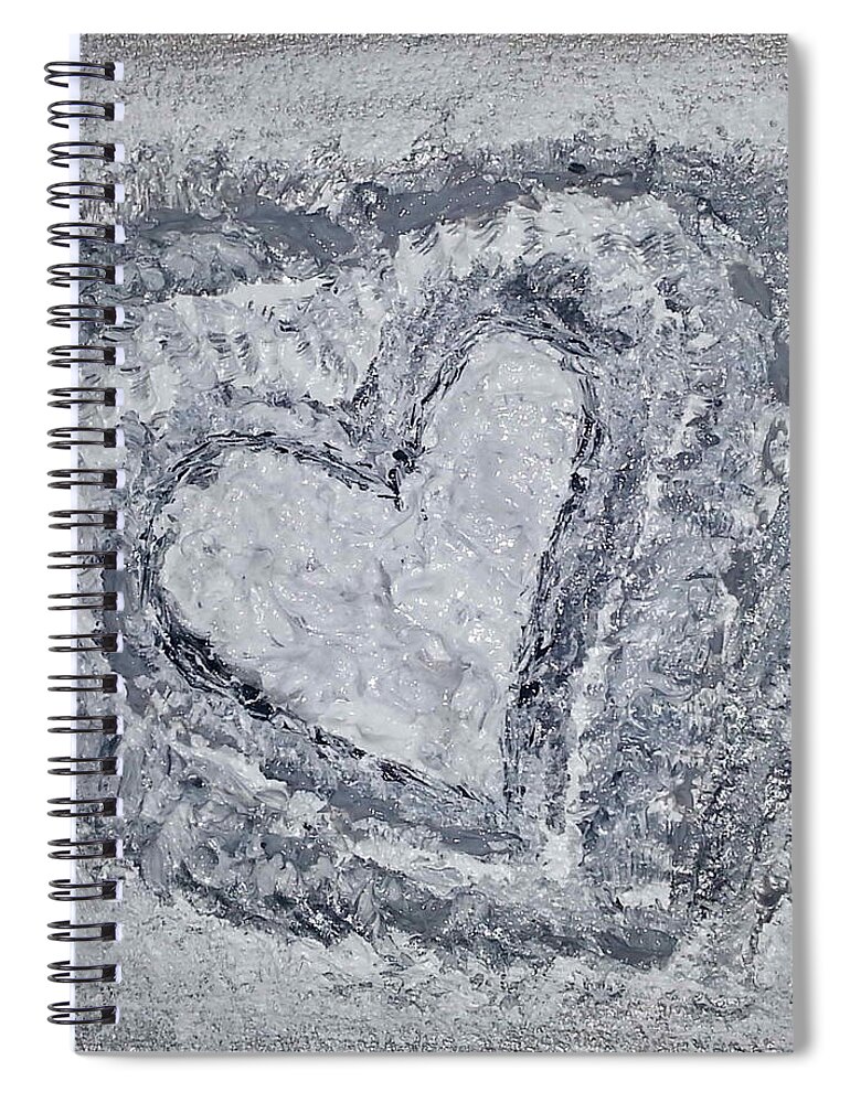 Abstract Painting Spiral Notebook featuring the painting G3 - greys by KUNST MIT HERZ Art with heart
