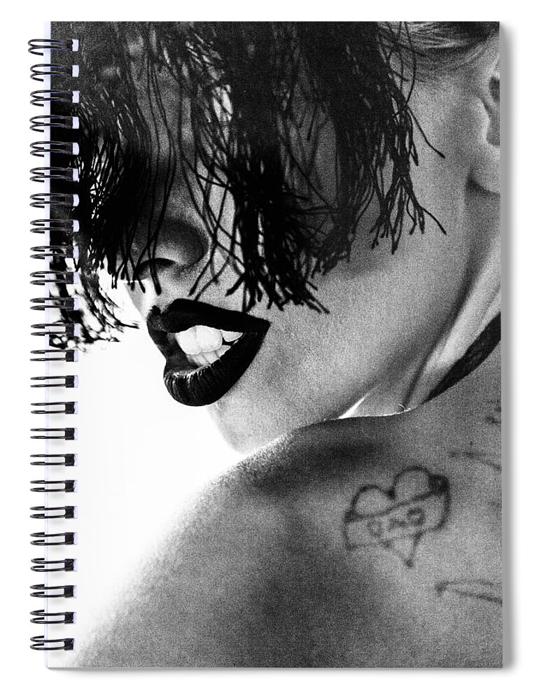 Black And White Photography Spiral Notebook featuring the photograph Gaga Manson - Black And White Photography Limited Edition by Maria Lankina