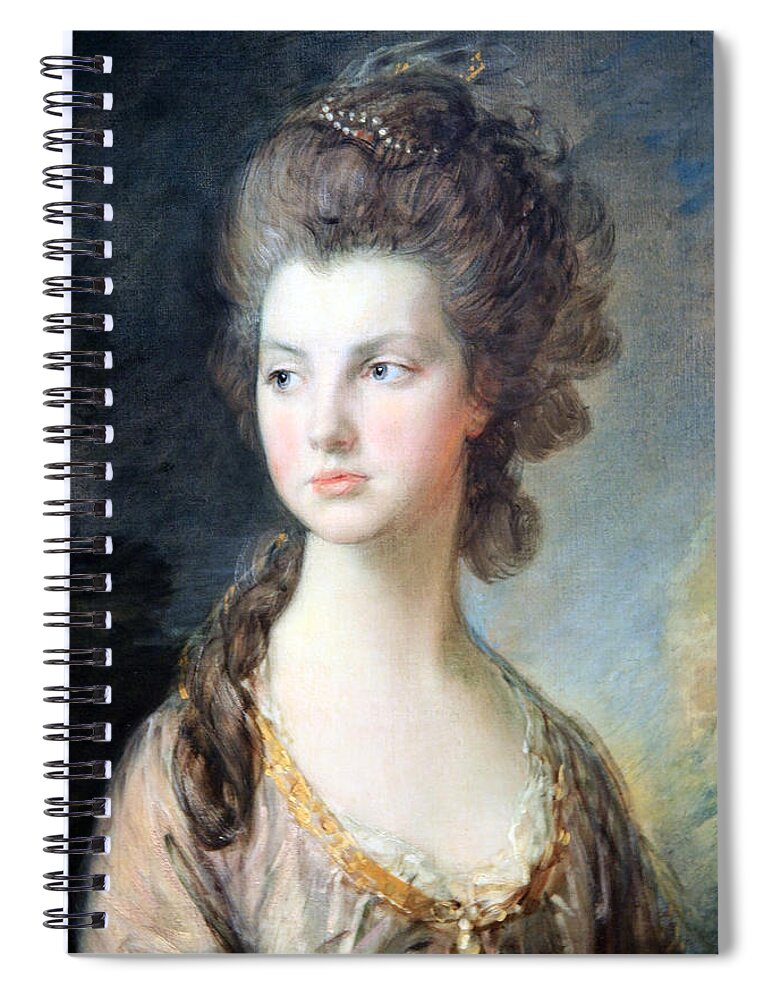 The Hon. Mrs. Thomas Graham Spiral Notebook featuring the photograph Gainsborough's The Hon. Mrs. Thomas Graham Up Close by Cora Wandel