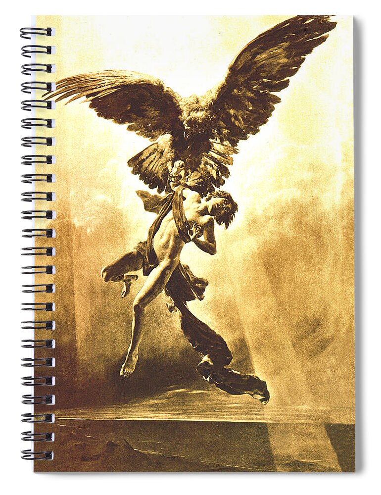Ganymede Spiral Notebook featuring the painting Ganymede Capta by Troy Caperton