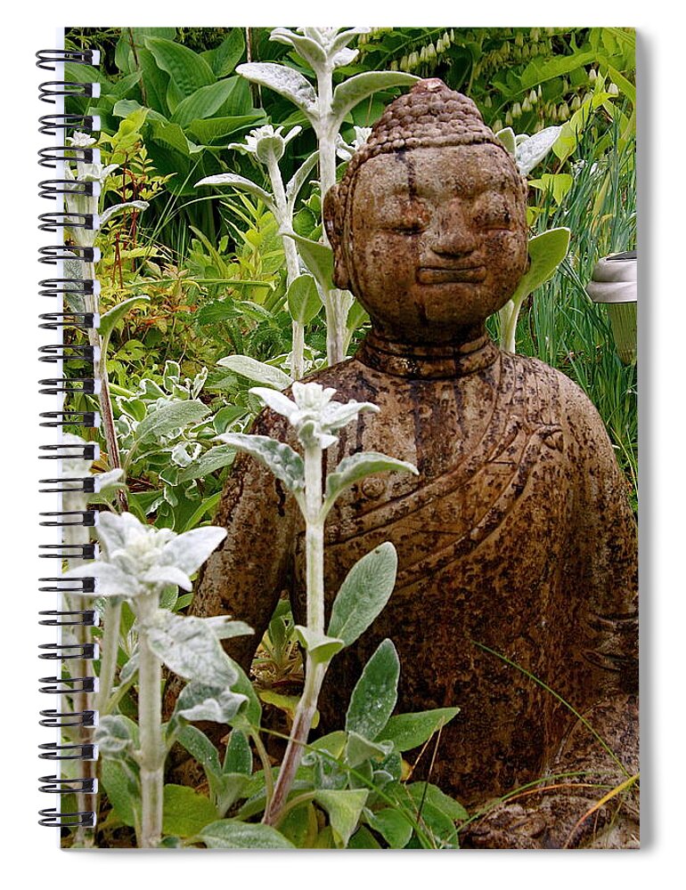 Garden Spiral Notebook featuring the photograph Garden Buddha by Alicia Kent