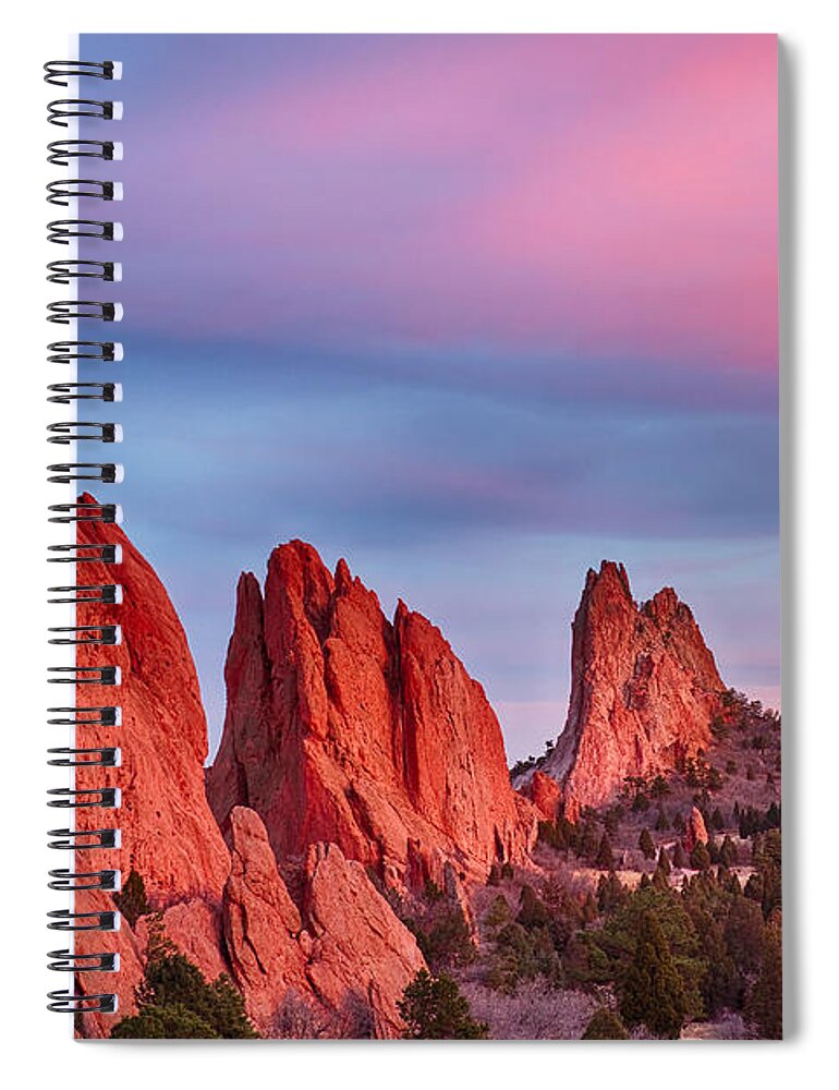 Garden Of The Gods Spiral Notebook featuring the photograph Garden of the Gods Sunset View by James BO Insogna