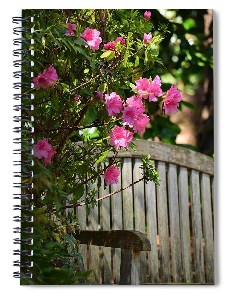 Garden Seat Spiral Notebook featuring the photograph Garden Seat by Maria Urso
