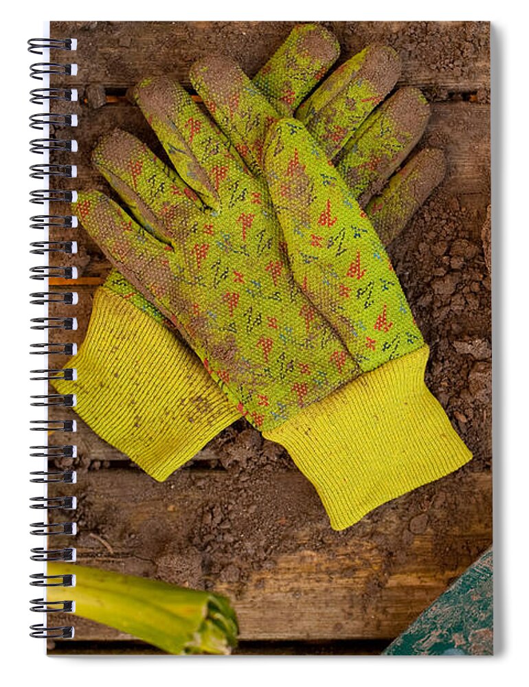 Still Life Spiral Notebook featuring the photograph Gardening Still Life by Jim Corwin