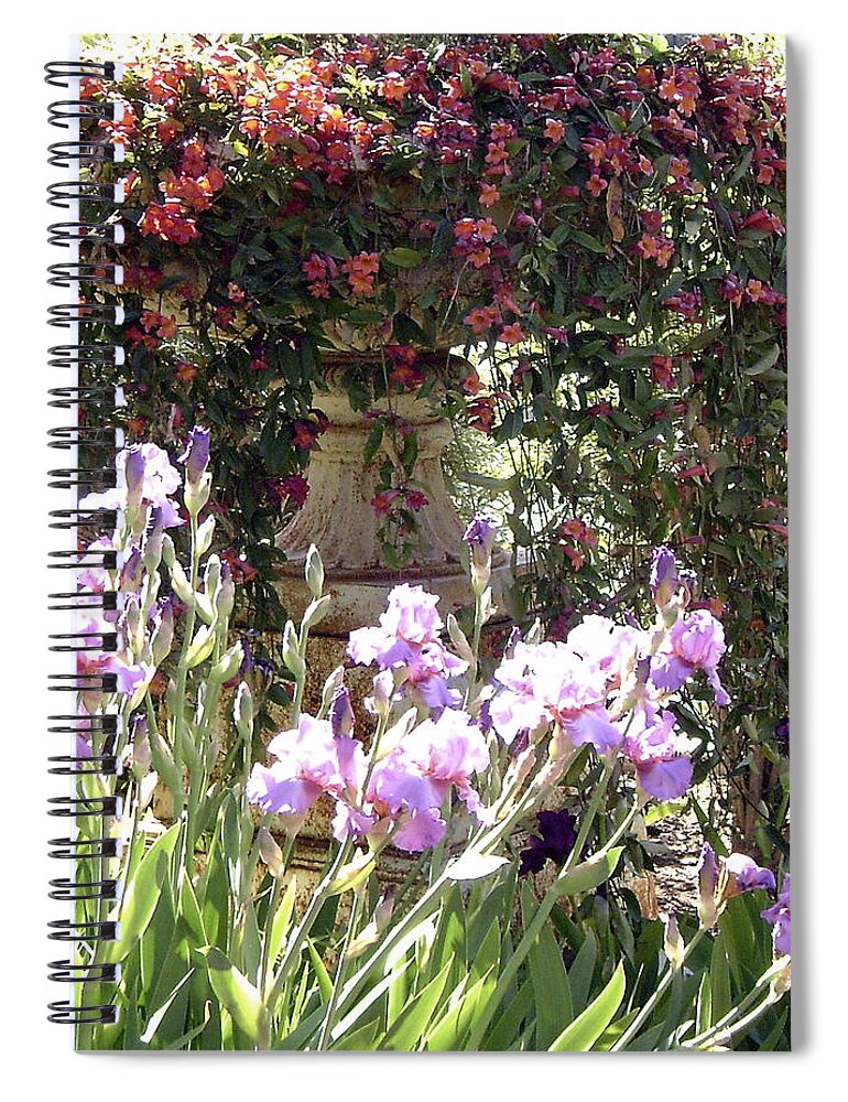 Flowers In A Pot Spiral Notebook featuring the photograph Gardens At Caesars by Gerry High