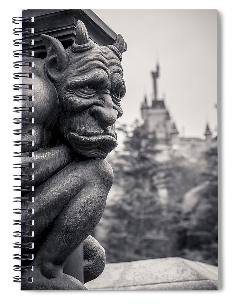 3scape Spiral Notebook featuring the photograph Gargoyle by Adam Romanowicz
