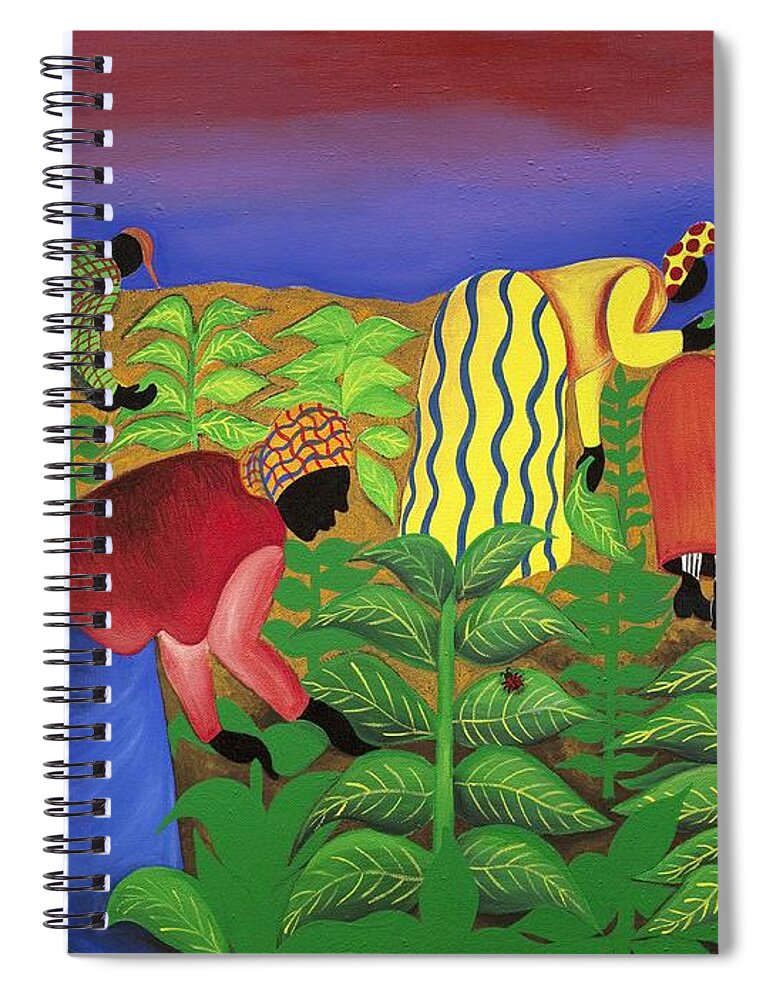 Sabree Spiral Notebook featuring the painting Gathering Precious Waves by Patricia Sabreee