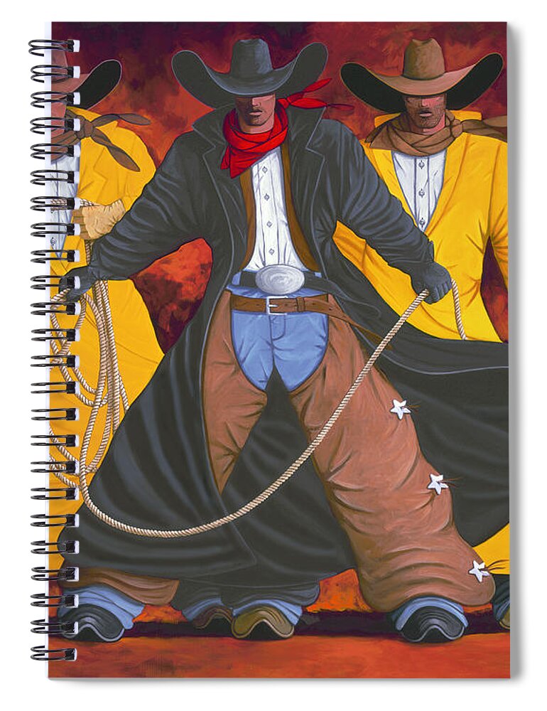 Cowboys Spiral Notebook featuring the painting Good Bad and Ugly by Lance Headlee