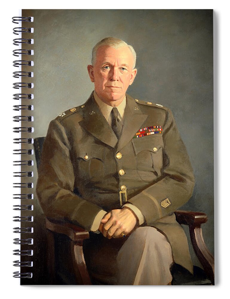 Painting Spiral Notebook featuring the painting General George C Marshall by Mountain Dreams