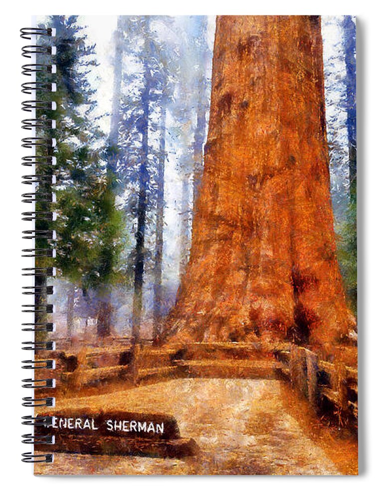 General Sherman Spiral Notebook featuring the digital art General Sherman Tree by Kaylee Mason