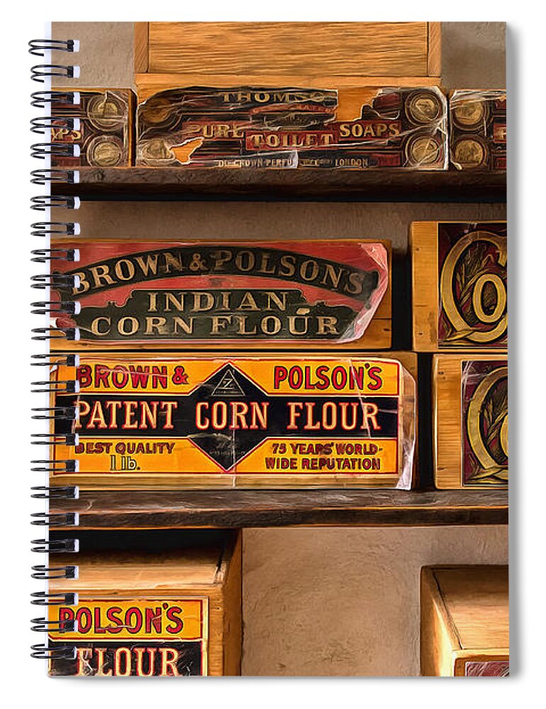 Tin Spiral Notebook featuring the photograph General Store 2 by Nigel R Bell