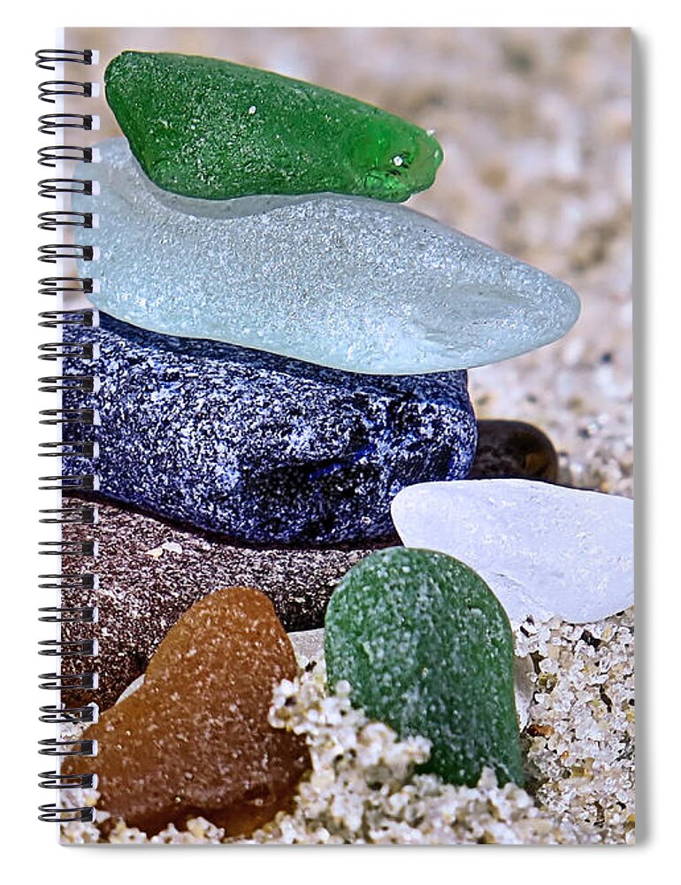 Sea Glass Spiral Notebook featuring the photograph Genuine Sea Glass by Janice Drew