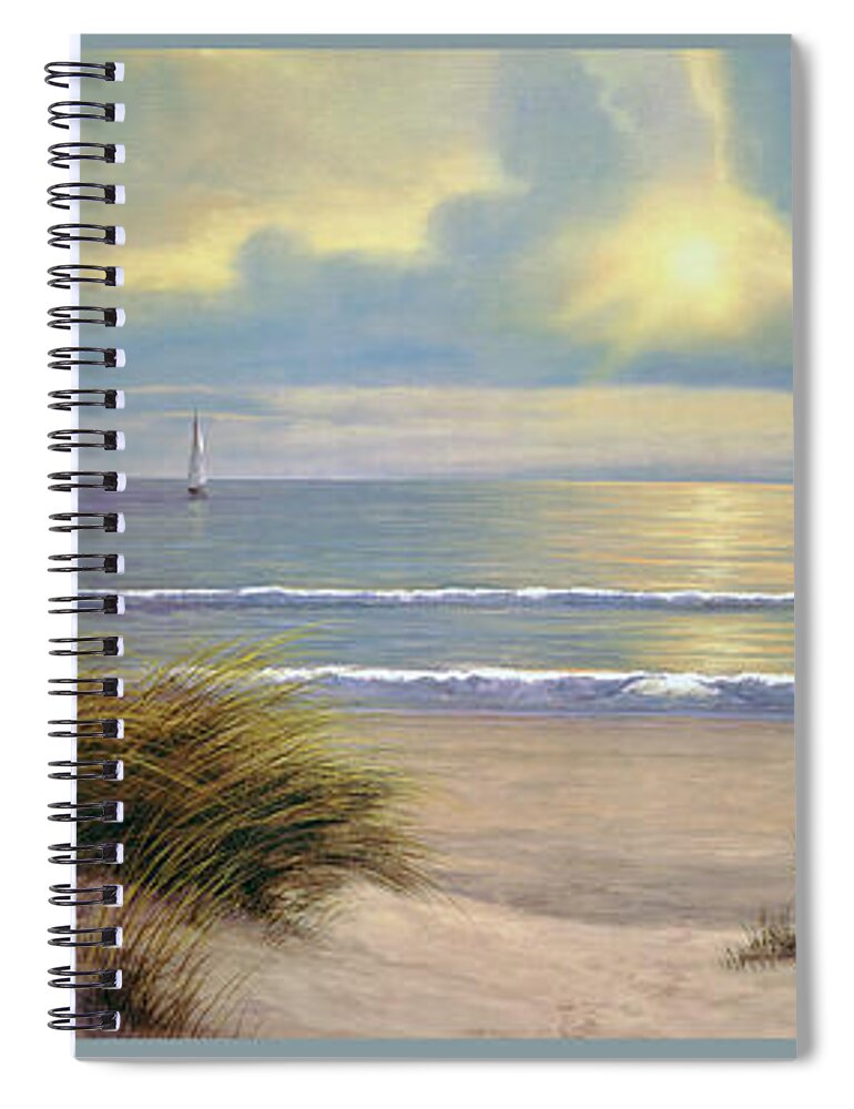 Beach Spiral Notebook featuring the painting Gentle Breeze Trip Tych by Diane Romanello