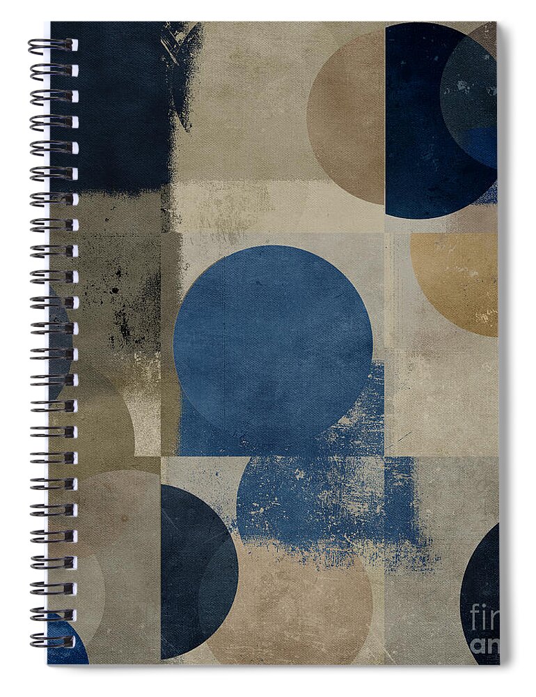 Geomix Spiral Notebook featuring the digital art Geomix 01 - s111d-t02c by Variance Collections