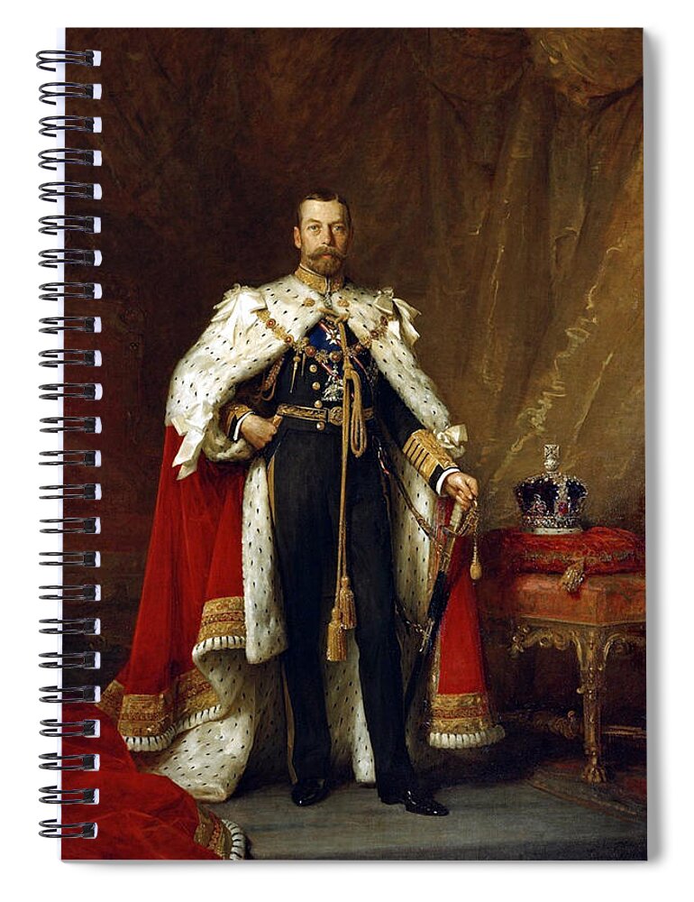History Spiral Notebook featuring the painting George V, King Of England by Science Source