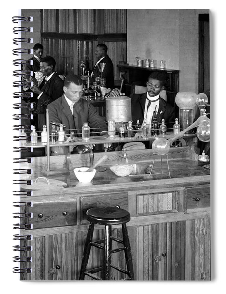 Science Spiral Notebook featuring the photograph George W. Carver Teaching At Tuskegee by Science Source