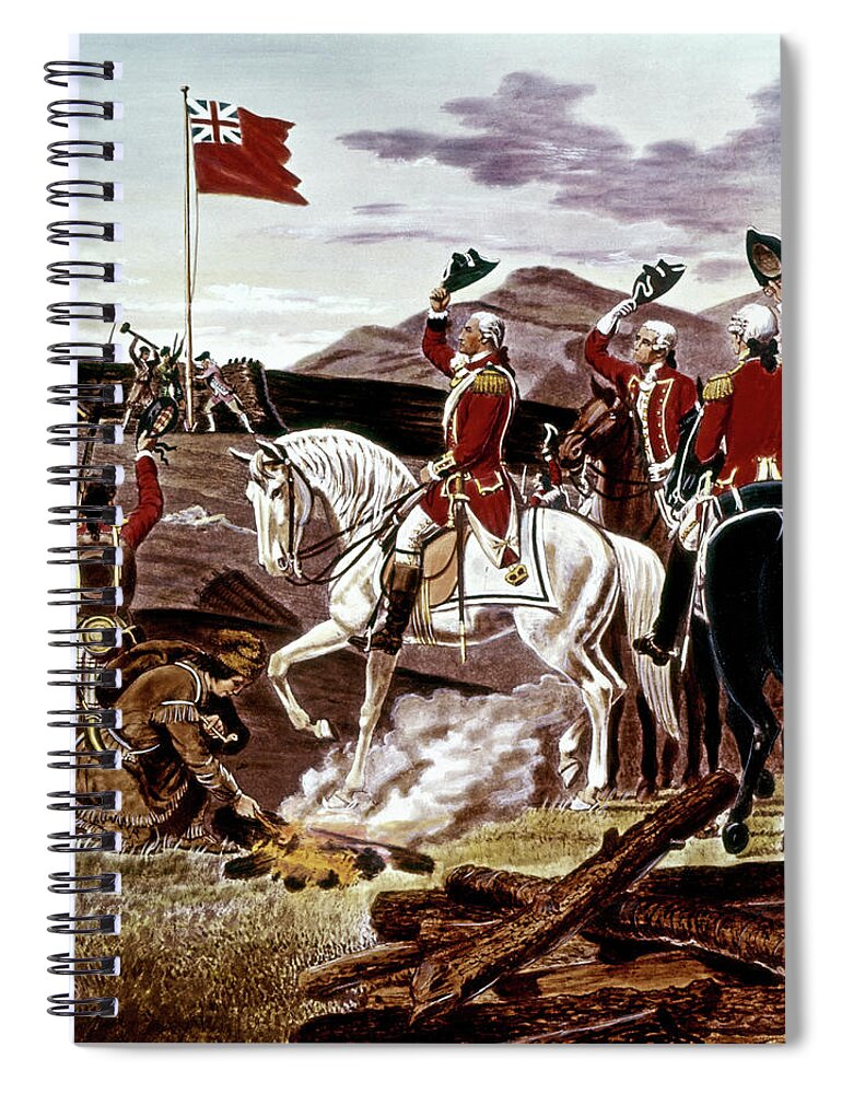 Vertical Spiral Notebook featuring the painting George Washington At Fort Duquesne by Vintage Images