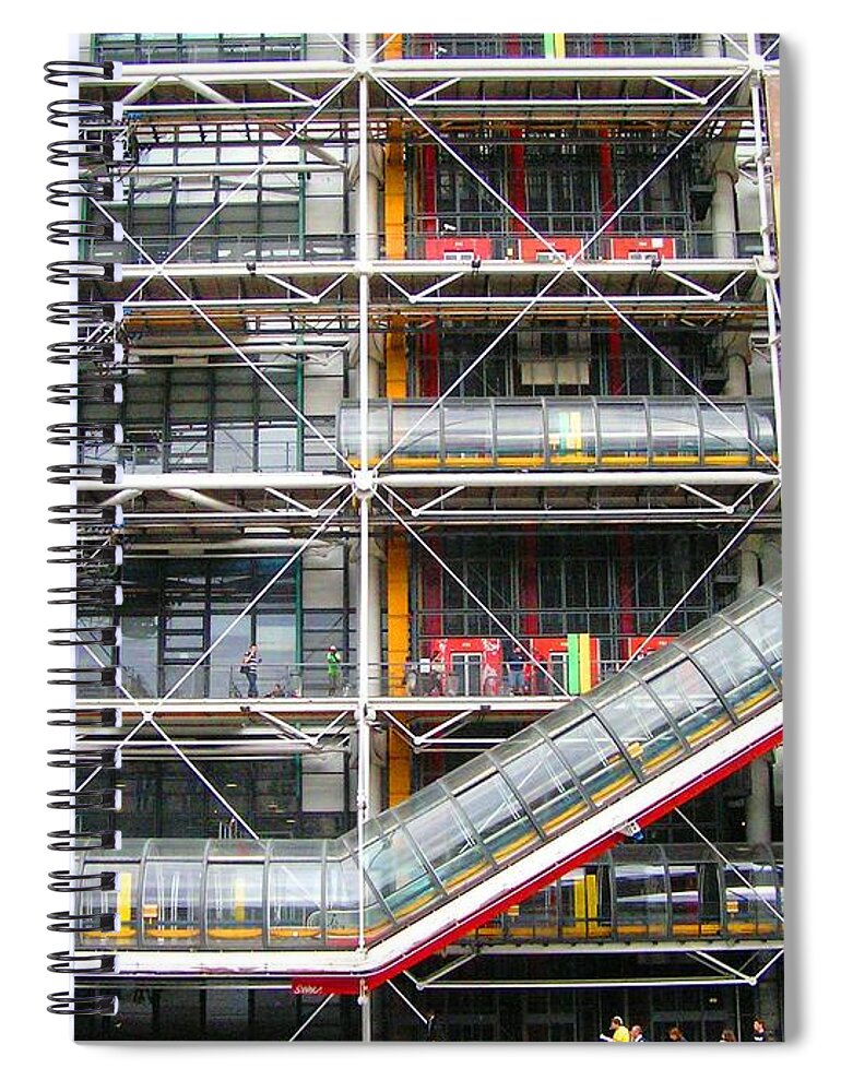 Georges Pompidou Contemporary Arts Centre Spiral Notebook featuring the photograph Georges Pompidou Centre by Oleg Zavarzin