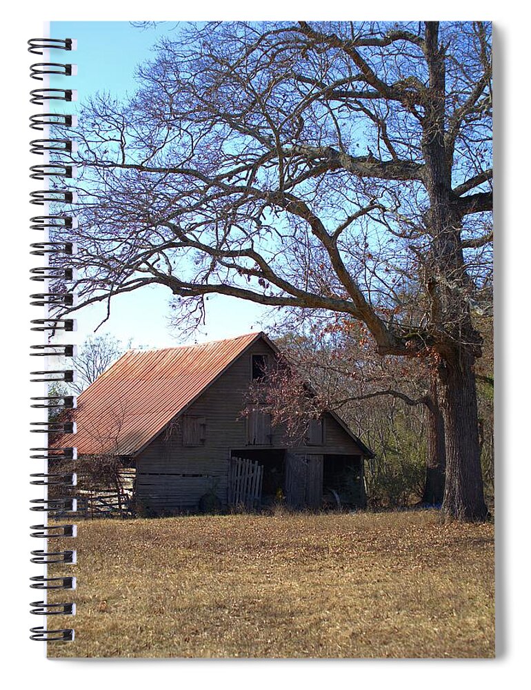 7680 Spiral Notebook featuring the photograph Georgia Barn in Winter by Gordon Elwell